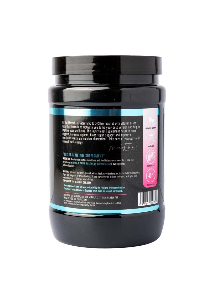 Polvo Myo Inositol + D Chiro Inositol Relación 40:1 + 5-MTHF 300gr